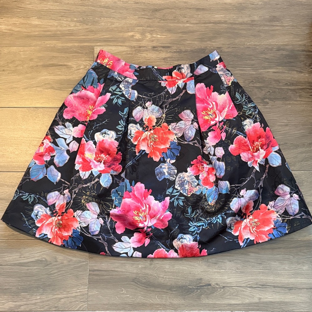 Antonio Melani Floral Women's Skirt - Black and Pink size 12